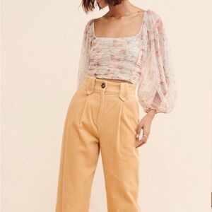 Free People Floral Lace Top